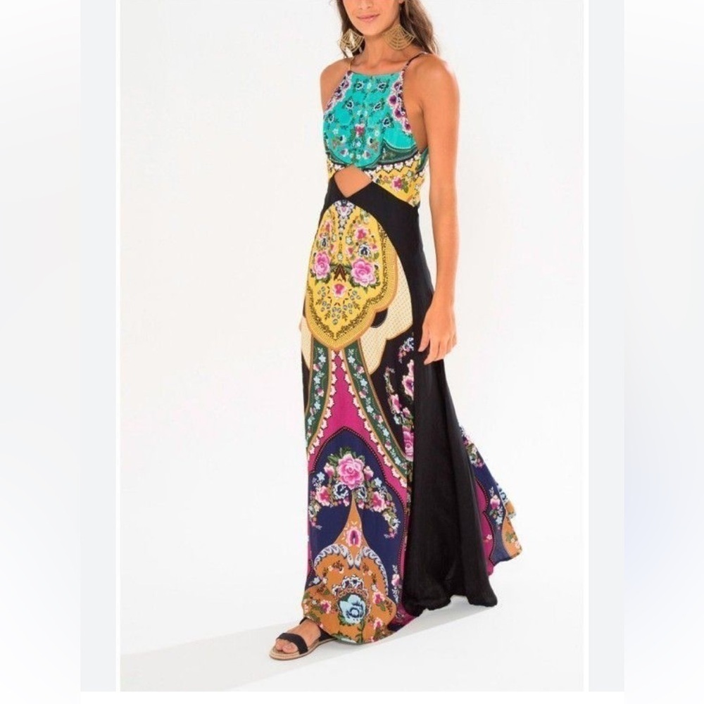 Farm Rio petite black floral maxi dress - Picture 3 of 13